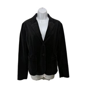 Gap Black Velvet Blazer Jacket 12 Gothic Steampunk Classic Holiday #8800
